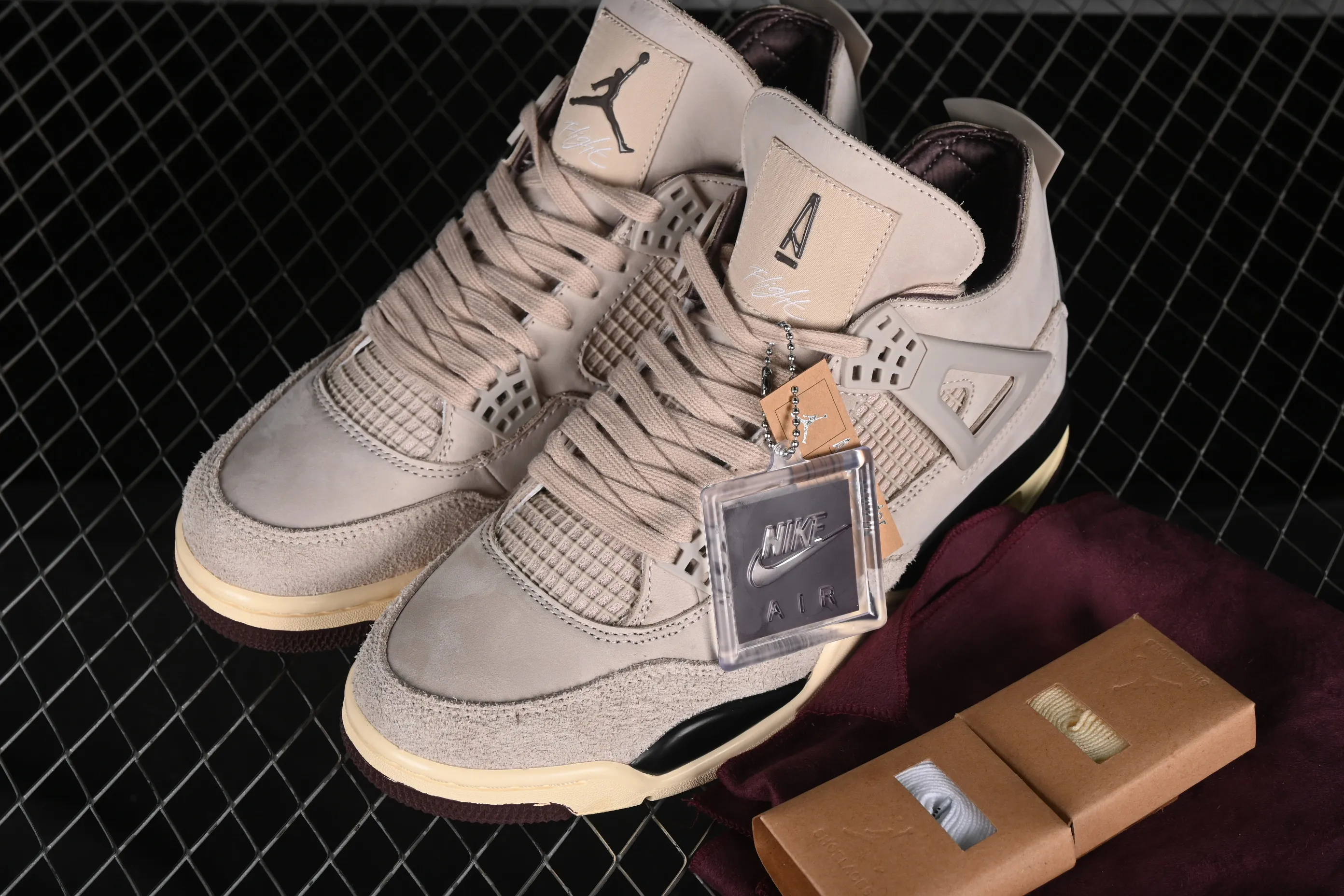 All categories Air Jordan Jordan series basketball shoes Air Jordan 4 A Ma Maniere x Air Jordan 4 Retro "Fossil Stone" AJ4 Joe 4 Fossil FZ4810-200